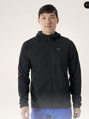 Arc'teryx Black Hooded Lightweight Softshell Jacket